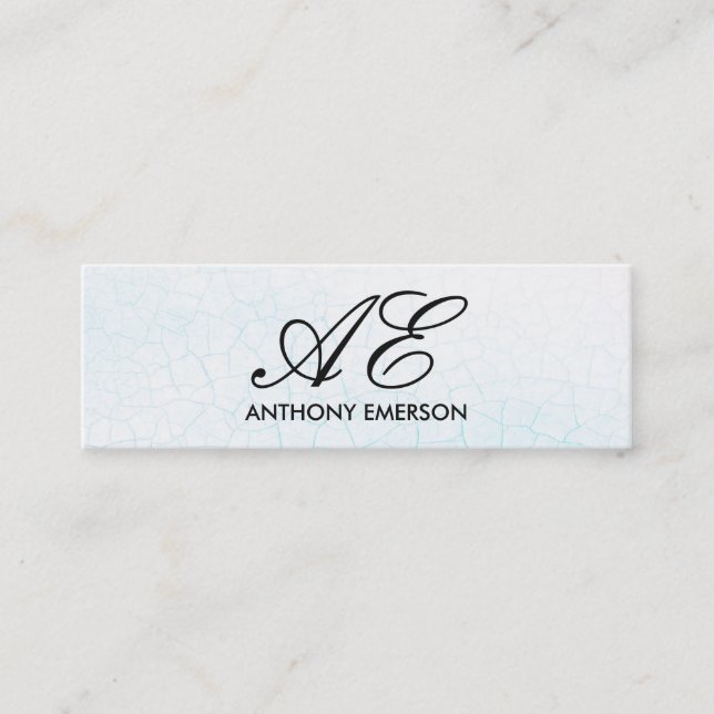 Eleganter Monogramm-Skript zeitgenössischer Hinter Mini Visitenkarte (Vorderseite)