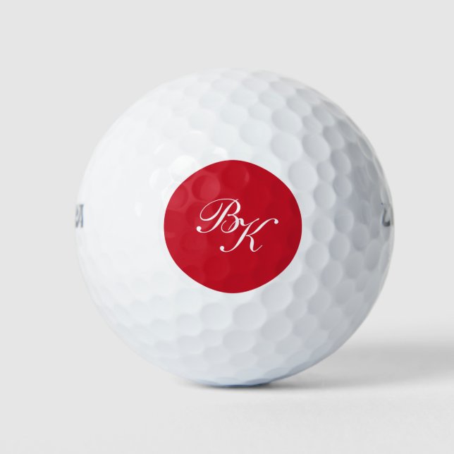 Eleganter Monogramm-Stil Golfball (Vorderseite)