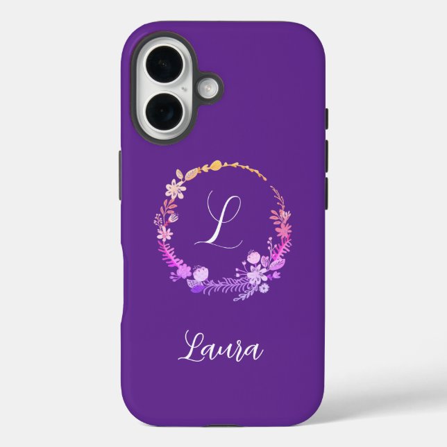 Eleganter Monogrammanfangsbuchstabe, kundenspezifi Case-Mate iPhone Hülle (Rückseite)