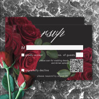 Eleganter Moody Blood Rote Rosen QR-Code