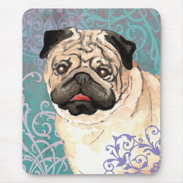 Eleganter Mops Mousepad (Vorne)