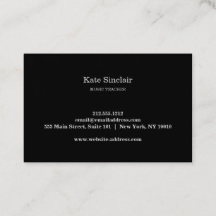 Eleganter Musiklehrer erhält musikalische Visitenk Visitenkarte