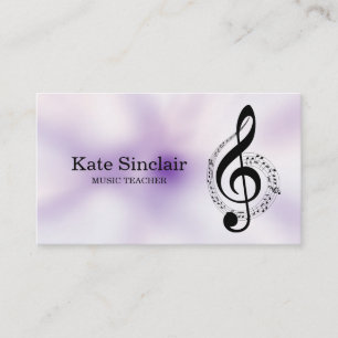 Eleganter Musiklehrer Piano Schlüssel Musikalisch Visitenkarte