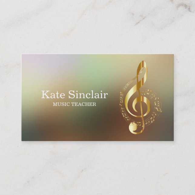 Eleganter Musiklehrer Piano Schlüssel Musikalisch Visitenkarte (Vorderseite)