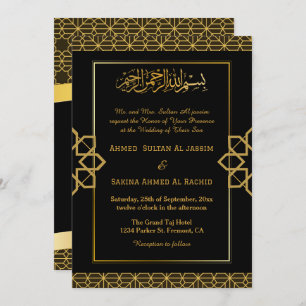 Eleganter Muslim walima Wedding Nikah mit QR-Code Einladung