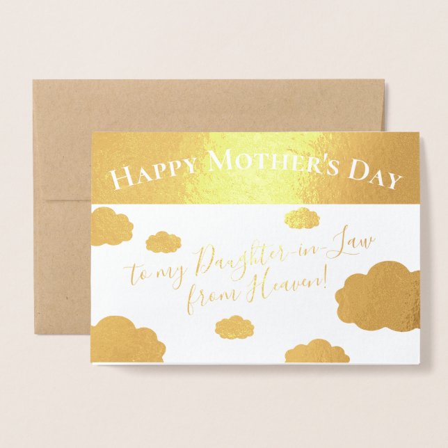 Eleganter Muttertag für Schwiegertochter Folienkarte (Vorderseite mit Umschlag)