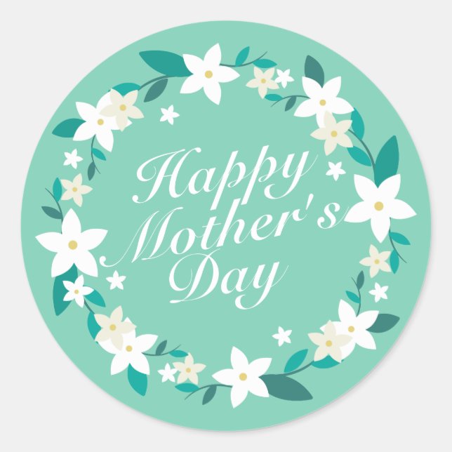 Eleganter Muttertagskreath | Aufkleber (Vorderseite)