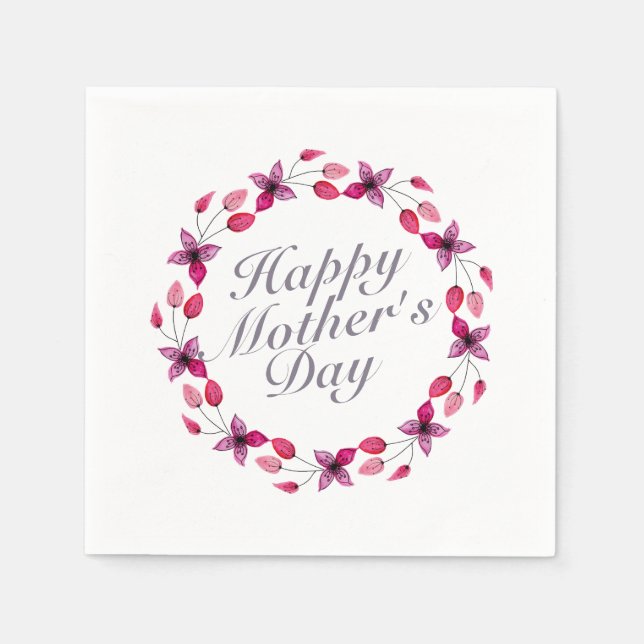 Eleganter Muttertagskreath | Napkin Serviette (Vorderseite)