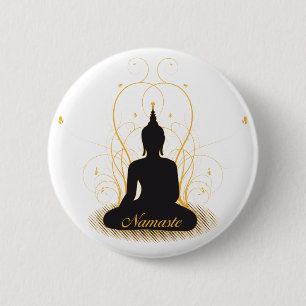 Eleganter Namaste Buddha Button