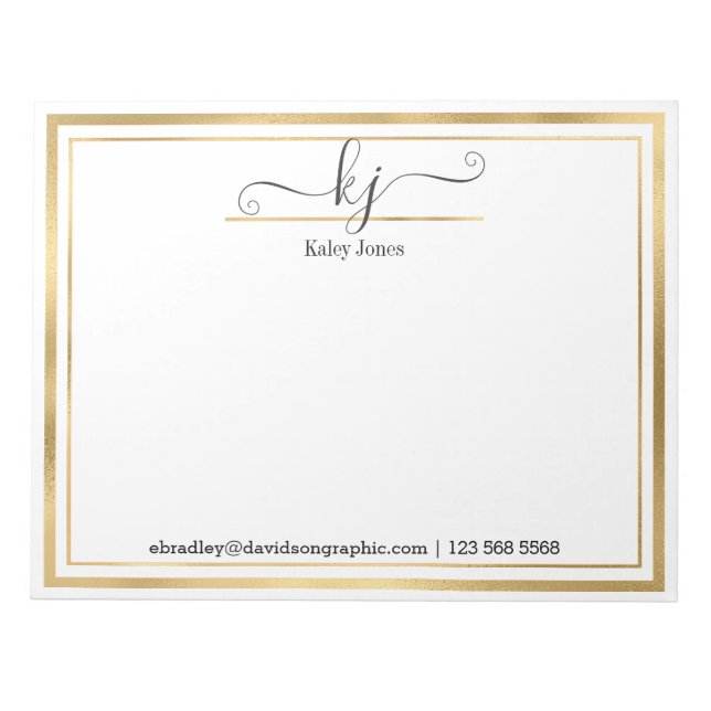 Eleganter Name | Aus dem Schreibtisch des Notepad Notizblock (Vorderseite)