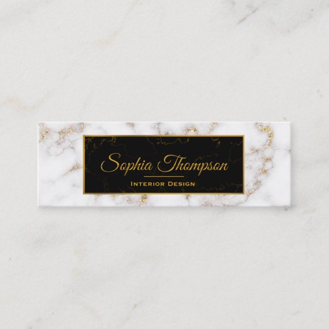 Eleganter Name aus weißem Gold - Visitenkarte (Vorderseite)