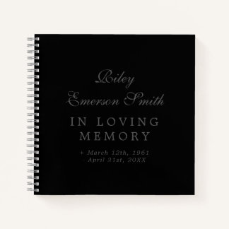 Eleganter Name Black in Love Memory Gast Book Notizbuch