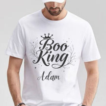 Eleganter Name "Boo King" Halloween Black and Whit