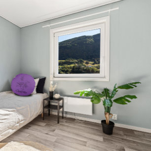 Eleganter Name botanische Linie schwarzer Lavendel Rundes Kissen