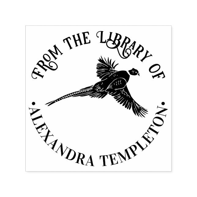 Eleganter Name der Bibliothek "Pheasant Game Bird  Permastempel (Design)