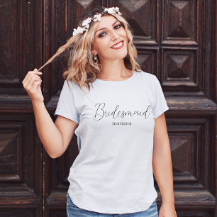 eleganter Name der Brautjungfrau mit modernem Chic T-Shirt