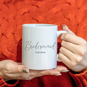 eleganter Name der Brautjungfrau modern minimalist Kaffeetasse
