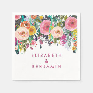 Eleganter Name der Hochzeit im Frühjahr Serviette