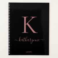 Eleganter Name der Schwarz-Rosa-Gold-Monogramm