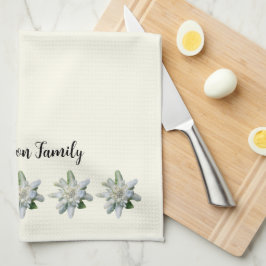 Eleganter Name der Schweizer Edelweiss-Blume Geschirrtuch