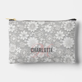 Eleganter Name der weißen Blumenspitze Zubehörtasche