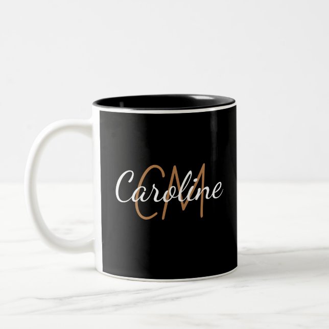 Eleganter Name des benutzerdefinierten Schwarzen G Zweifarbige Tasse (Links)