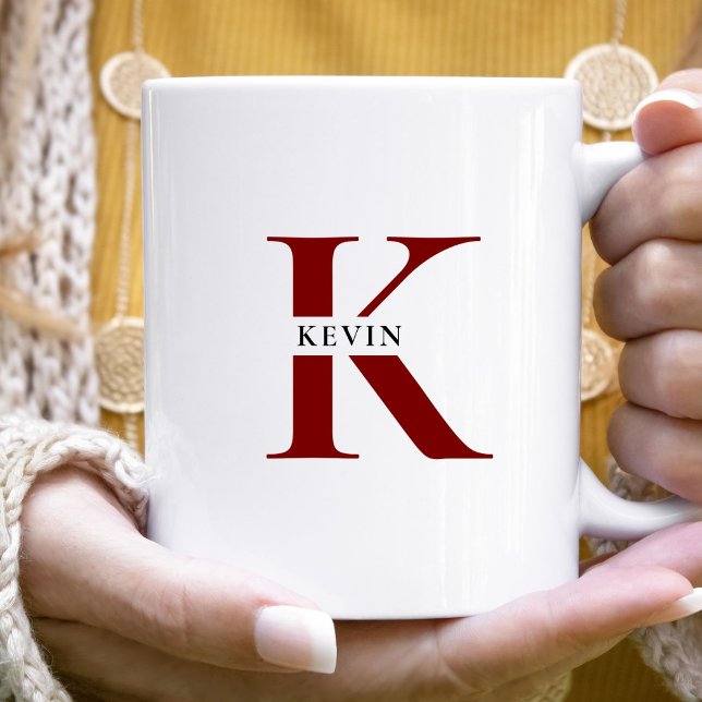 Eleganter Name des Minimalistischen Monogramms Kaffeetasse (Von Creator hochgeladen)