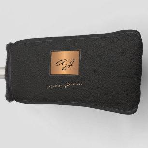 Eleganter Name des mit Monogramm, schwarzen Golds Golf Headcover