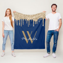 Eleganter Name des Navy Blue Monogram Dripping Gli