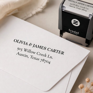Eleganter Name des Paares für Rücksendeadresse Permastempel