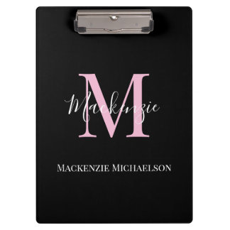 Eleganter Name des Personalisierten Monogramms in Klemmbrett