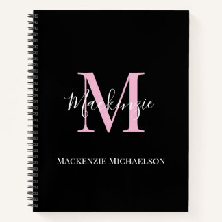 Eleganter Name des Personalisierten Monogramms in Notizbuch