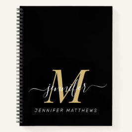 Eleganter Name des Personalisierten Monogramms Notizbuch
