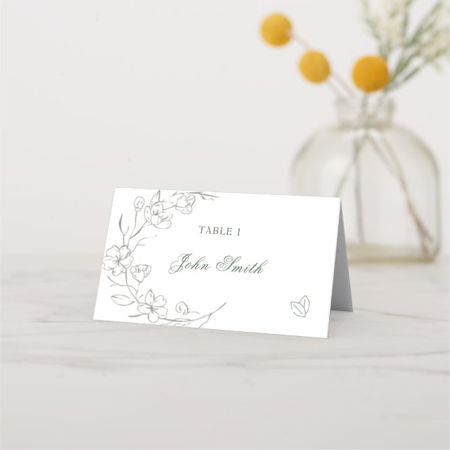 Eleganter Name Food Card Platzkarte (Vorderseite)