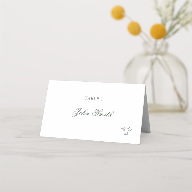 Eleganter Name Food Card Platzkarte (Vorderseite)