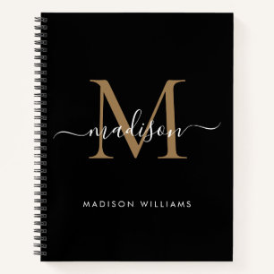 Eleganter Name für das Schwarze Gold Monogram Notizbuch