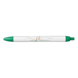 Eleganter Name für Green Gold Script Monogram Kugelschreiber