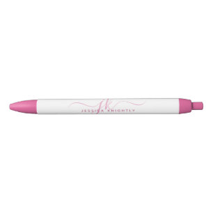 Eleganter Name für rosa Skriptmonogramm Kugelschreiber