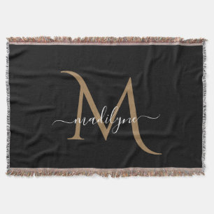 Eleganter Name für Schwarz-Gold Monogram-Skripte Decke
