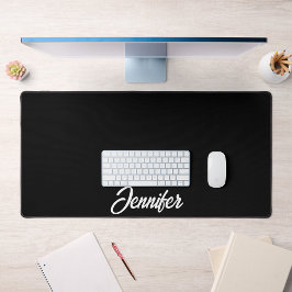 Eleganter Name für Schwarz-Weiß-Typografie Schreibtischunterlage