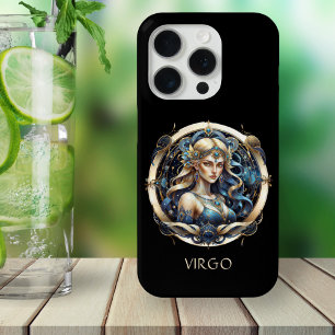 Eleganter Name Gold Blue Celestial Astrologie Virg Case-Mate iPhone Hülle