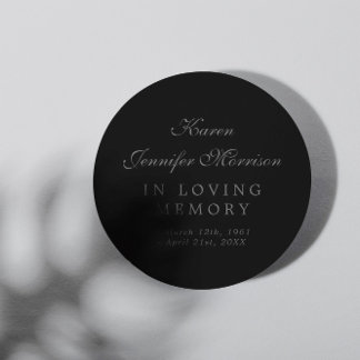 Eleganter Name in Script Black in Love Memory Runder Aufkleber