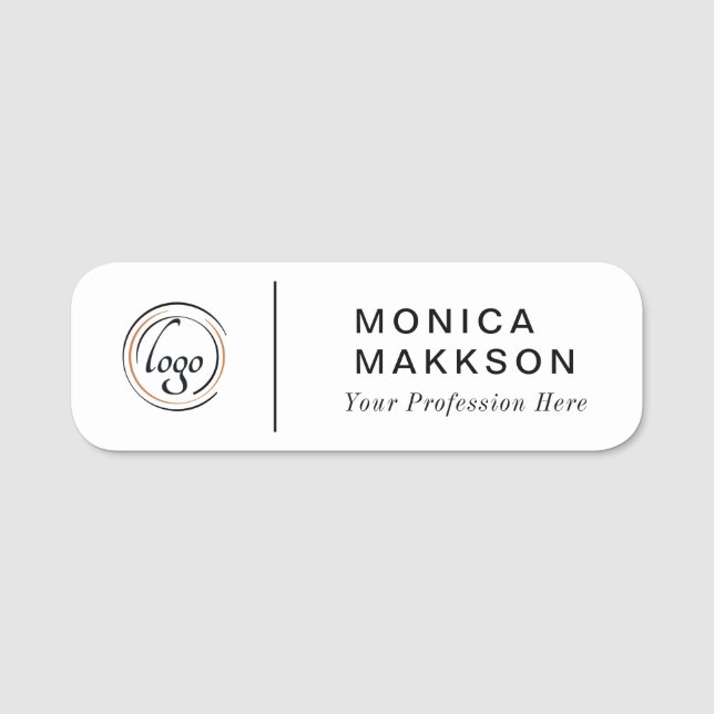 Eleganter Name, Logo und Titel Namensschild (Vorderseite)