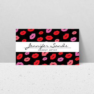 Eleganter Name mit Glam Lip Print for Makeup Artis Visitenkarte