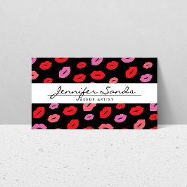 Eleganter Name mit Glam Lip Print for Makeup Artis Visitenkarte