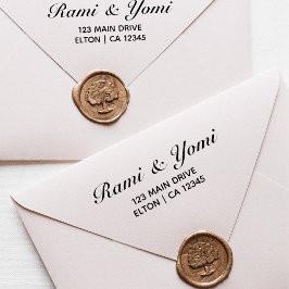 Eleganter Name Mit Monogramm Typografie-Rücksendea Permastempel