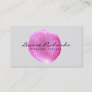 Eleganter Name mit rosa Blume Petal II Visitenkarte