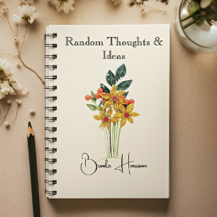 Eleganter Name    Moderne Papier-Blumen in Quillin Notizblock