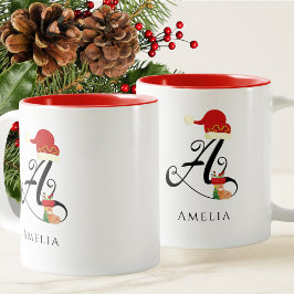 Eleganter Name Modernes Script Letter Ein Niedlich Zweifarbige Tasse