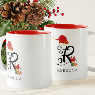 Eleganter Name Modernes Skript Alle Buchstaben R W Zweifarbige Tasse